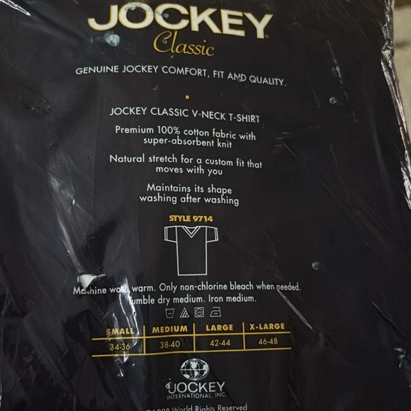 Vintage 1998 Jockey 3pk Med Classic Classic Fit V-Neck T-Shirts 100% Cotton New - Picture 5 of 5